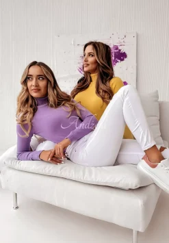 Dopasowany Sweter Z Golfem Solange Fioletowy