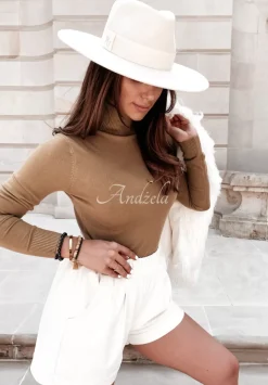 Dopasowany Sweter Z Golfem Solange Camelowy
