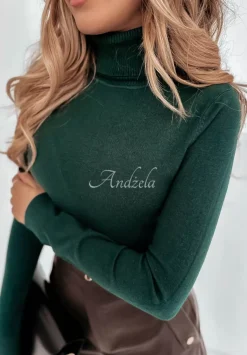 Dopasowany Sweter Z Golfem Solange Butelkowa Zielen