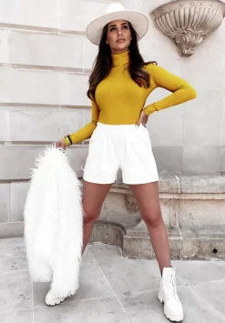 Dopasowany Sweter Z Golfem Solange Zolty