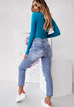 Dopasowany Sweter Z Golfem Solange Niebieski