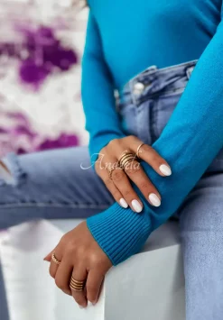 Dopasowany Sweter Z Golfem Solange Niebieski
