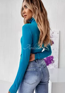 Dopasowany Sweter Z Golfem Solange Niebieski