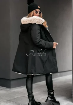 Dwustronna Kurtka Z Futerkiem Arctic Winter Czarna