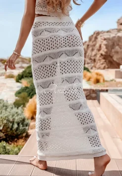 Dzianinowa Spodnica Boho Sun Addiction Ecru