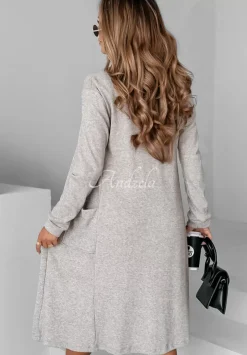 Dzianinowy Komplet Sukienka I Kardigan Cozy Cuddle Mokka