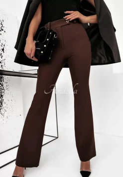Eleganckie Spodnie Dzwony Suprime Czekoladowe