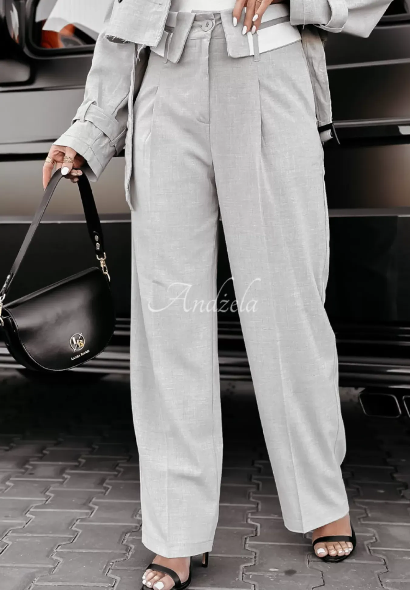 Eleganckie Spodnie Elite Elegance Jasnoszare