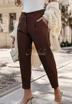 Eleganckie Spodnie Fashion Chic Czekoladowe