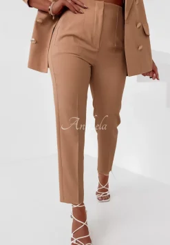 Eleganckie Spodnie Marshall Camelowe