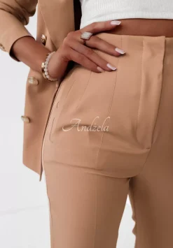 Eleganckie Spodnie Marshall Camelowe