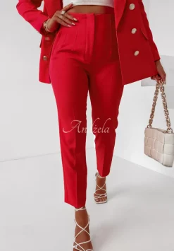 Eleganckie Spodnie Marshall Czerwone