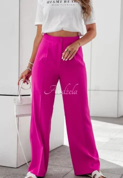 Eleganckie Spodnie Wide Leg Royale Fuksjowe