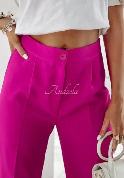 Eleganckie Spodnie Wide Leg Royale Fuksjowe