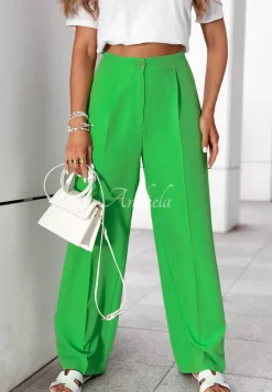 Eleganckie Spodnie Wide Leg Royale Zielone