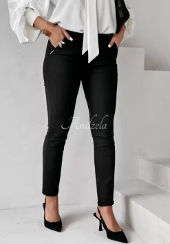 Eleganckie Spodnie Z Paskiem Admire Czarne