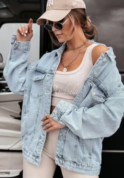 Jeansowa Kurtka Oversize Fashionista Jasnoniebieska