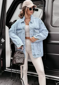 Jeansowa Kurtka Oversize Fashionista Jasnoniebieska
