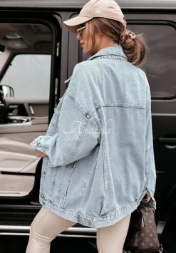 Jeansowa Kurtka Oversize Fashionista Jasnoniebieska