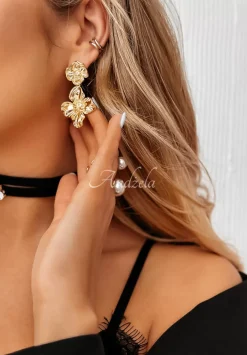 Kolczyki Z Kwiatami Darling Flower Zlote