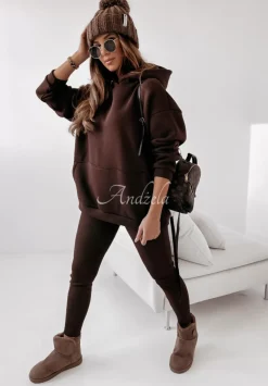 Komplet Bluza I Legginsy Let'S Go Czekoladowy