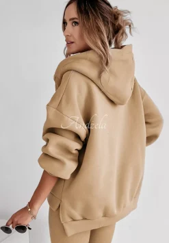 Komplet Dresowy 3In1 Bluza, Legginsy I Top Classic Comfort Camelowy