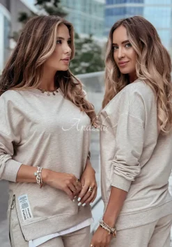 Komplet Dresowy People Jasnobezowy