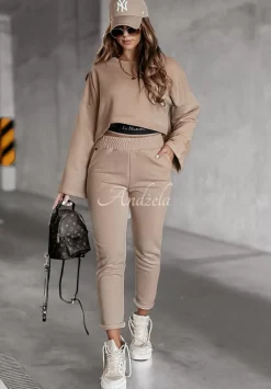 Komplet 3In1 Bluza, Spodnie I Top No Limits Bezowy