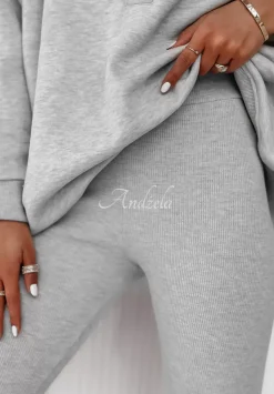 Komplet 3In1 Legginsy, Top I Bluza Super Fit Szary