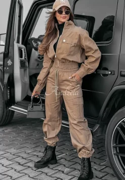 Komplet Outfit The World Camelowy
