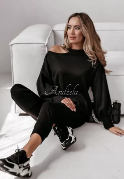 Komplet Sweterkowy Comfy Chill Czarny