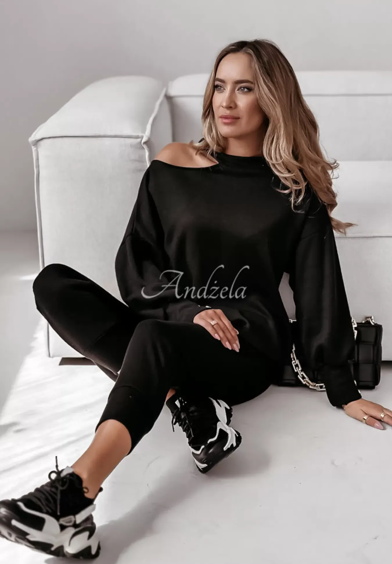 Komplet Sweterkowy Comfy Chill Czarny
