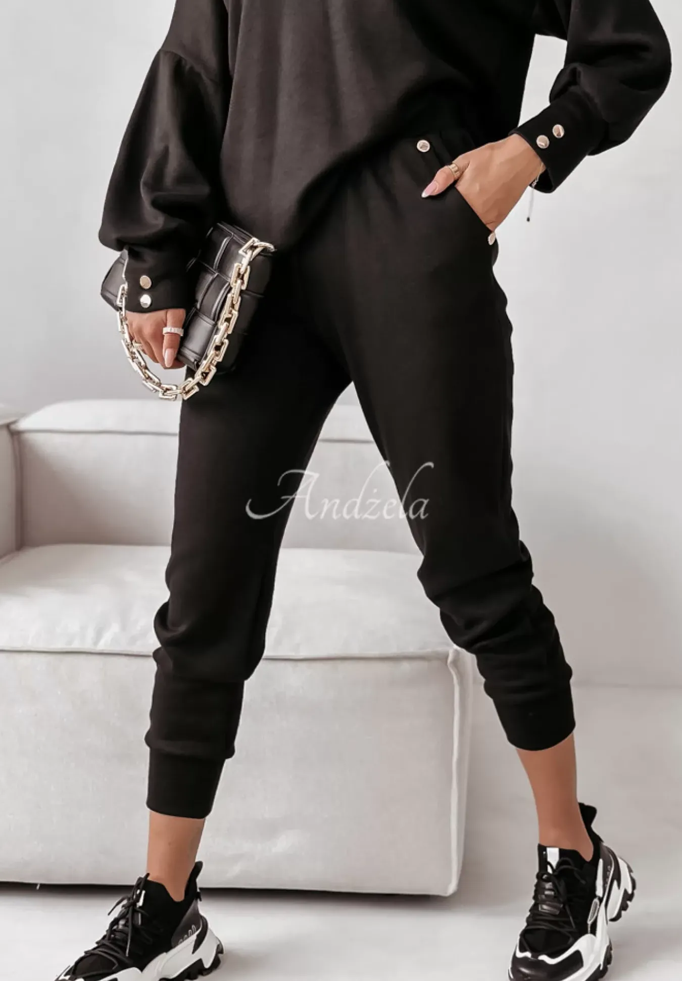 Komplet Sweterkowy Comfy Chill Czarny