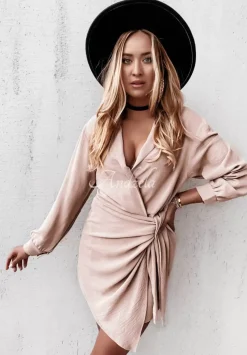 Kopertowa Sukienka Mini Classita Nude