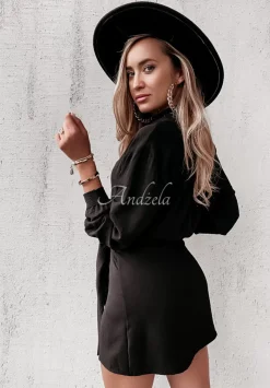 Kopertowa Sukienka Mini Classita Czarna