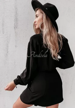 Kopertowa Sukienka Mini Classita Czarna