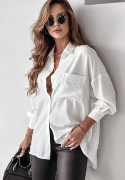 Koszula Z Kolnierzem I Kieszenia Beauty Basics Ecru