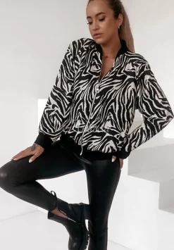 Krotka Bluza Bomberka Berrondo W Zebre