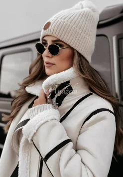 Krotka Kurtka Kozuch Cold Air Jasnobezowa