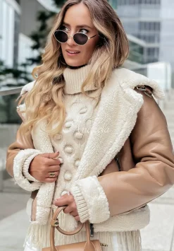 Krotka Kurtka Kozuch Layer Up Camelowa