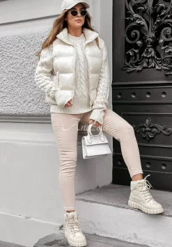 Krotka Pikowana Kamizelka Frosty Bliss Ecru