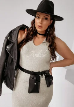 Krotki Dzianinowy Top Desire Bezowy