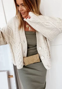 Krotki Kardigan Oversize Cocomore More Ecru