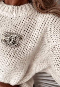 Krotki Sweter Romney Bezowy