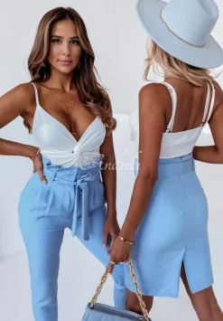 Krotki Top Na Ramiaczkach Favaro Bialy