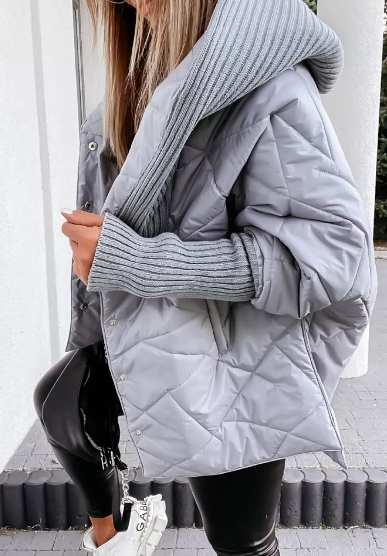 Kurtka Oversize Z Kapturem Sancha Szara
