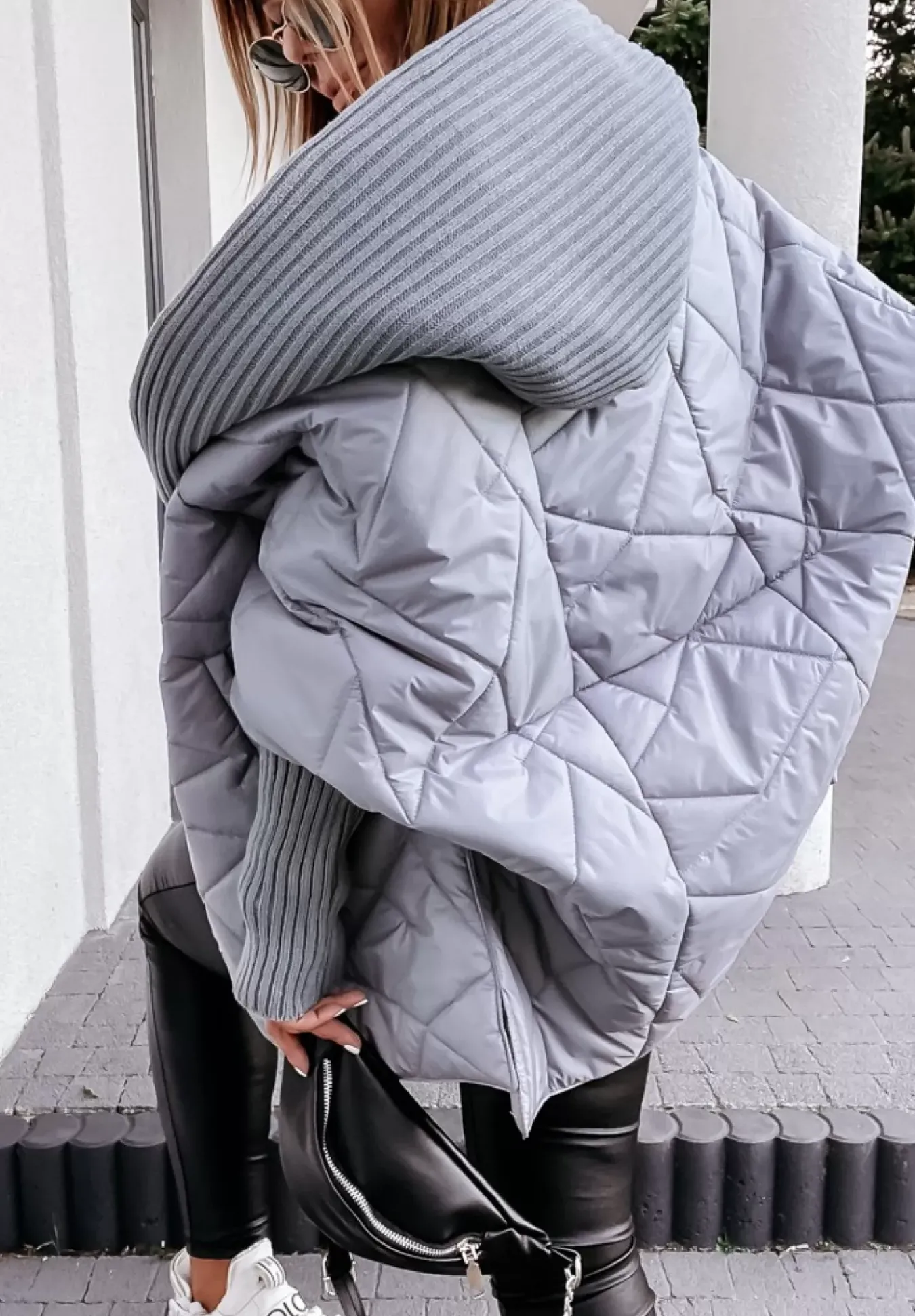 Kurtka Oversize Z Kapturem Sancha Szara