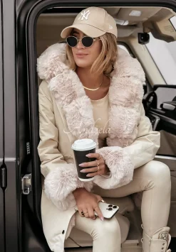 Kurtka Parka Z Futerkiem Stay Warm Bezowa