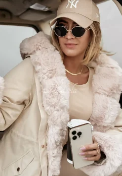 Kurtka Parka Z Futerkiem Stay Warm Bezowa