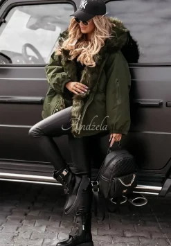 Kurtka Parka Z Futerkiem Megan Khaki